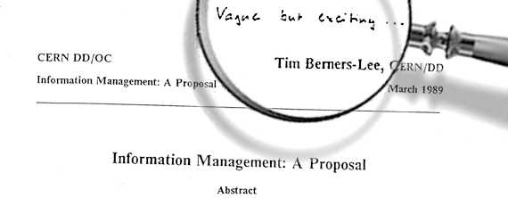 The roots of the Internet, in Tim Berners-Lee's original proposal. (Image Source: https://flic.kr/p/67bqGj)